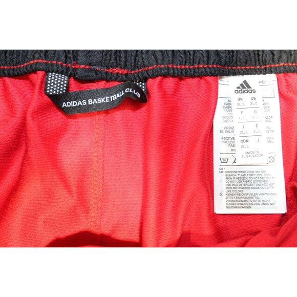 Mens Adidas Aeroready 3 Stripes Athletic Fitness Basketball Shorts XL Red Black - Picture 3 of 4